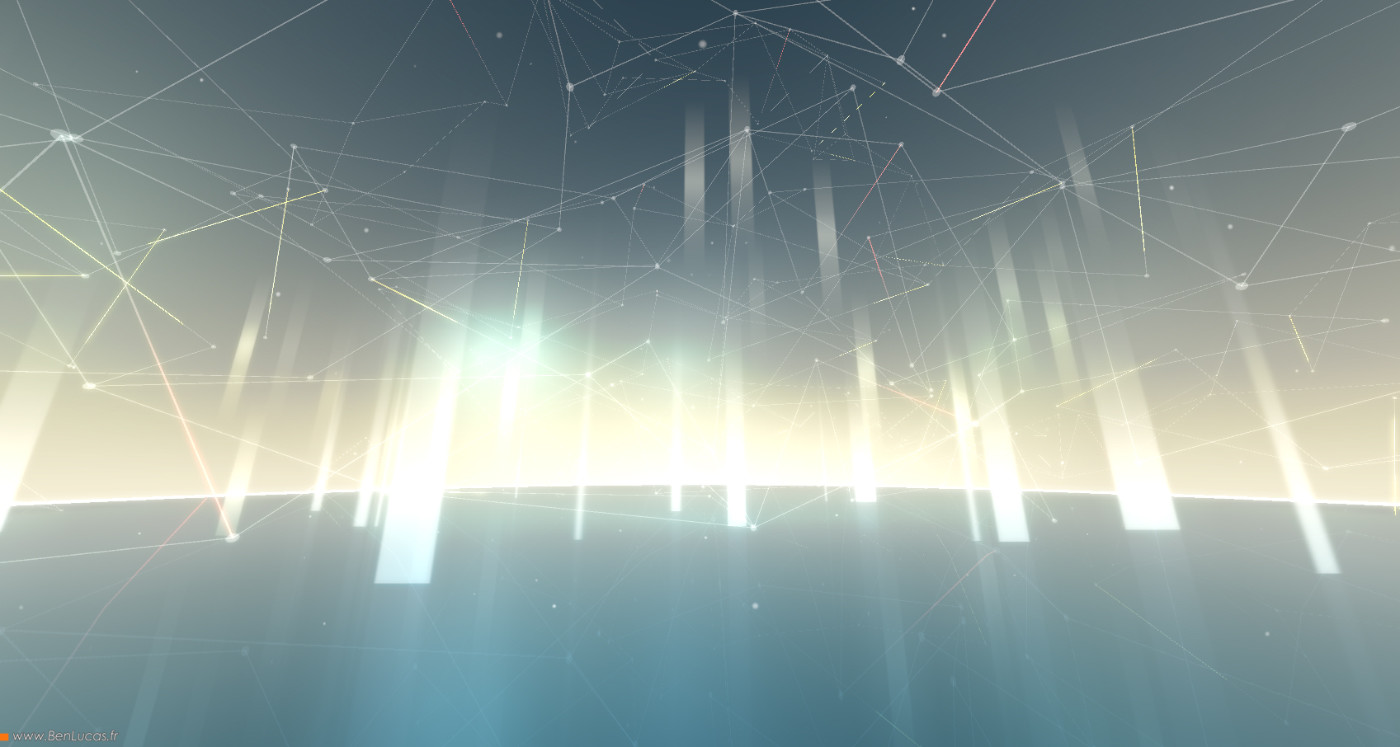Main menu (realtime in Unity, lots of animated shaders and particles effects)