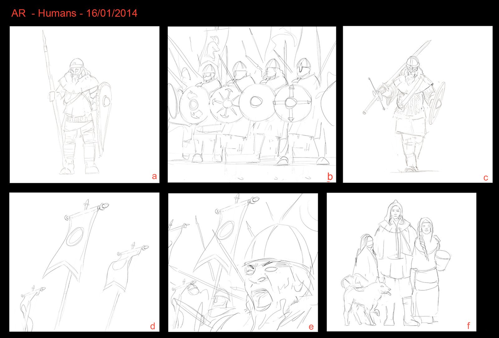 Various early human sketches
