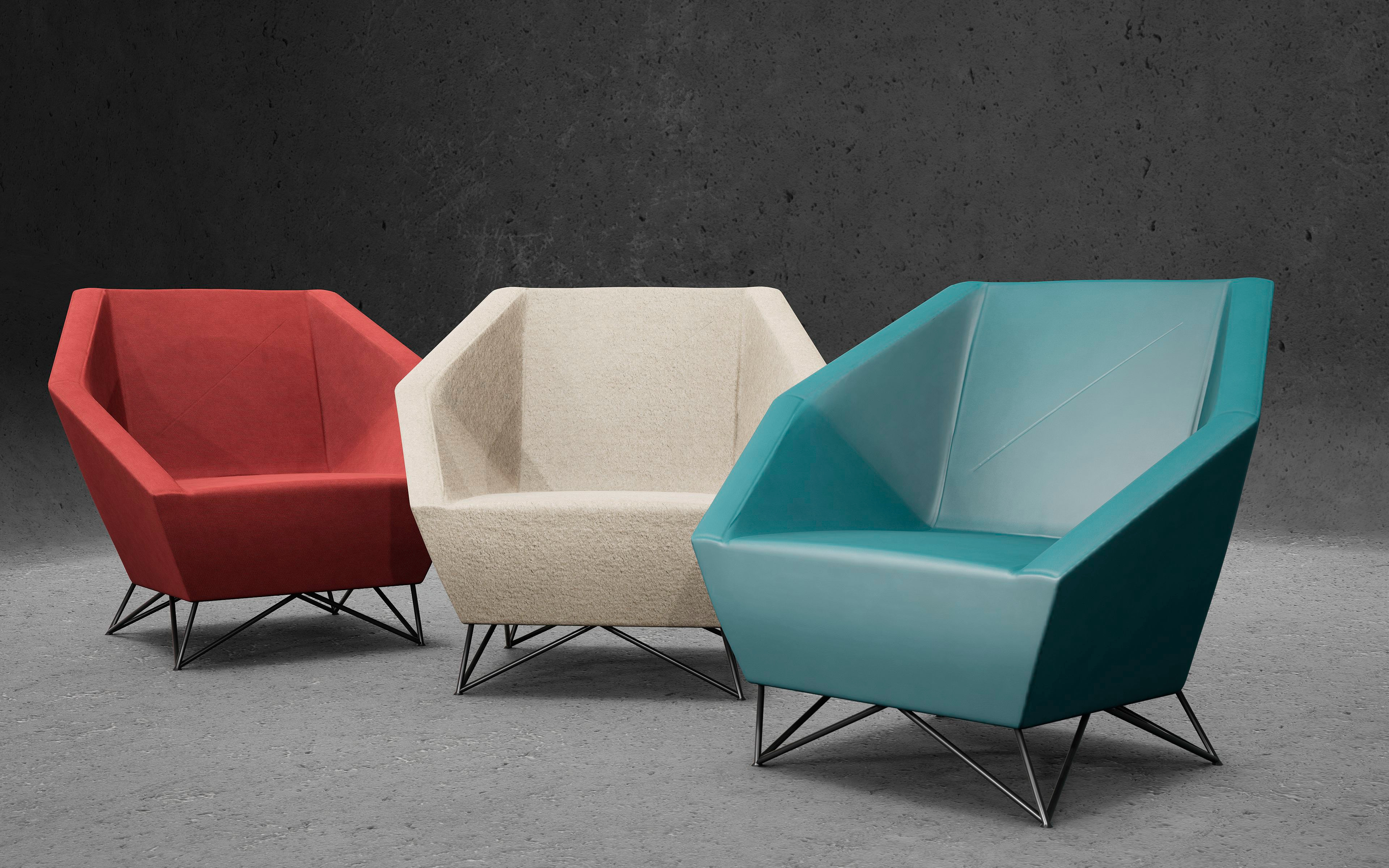 "3angle" armchairs from Prostoria designed by Grupa.
Modelled from scratch by me in Blender based on original images.
Rendered by me in UE4.