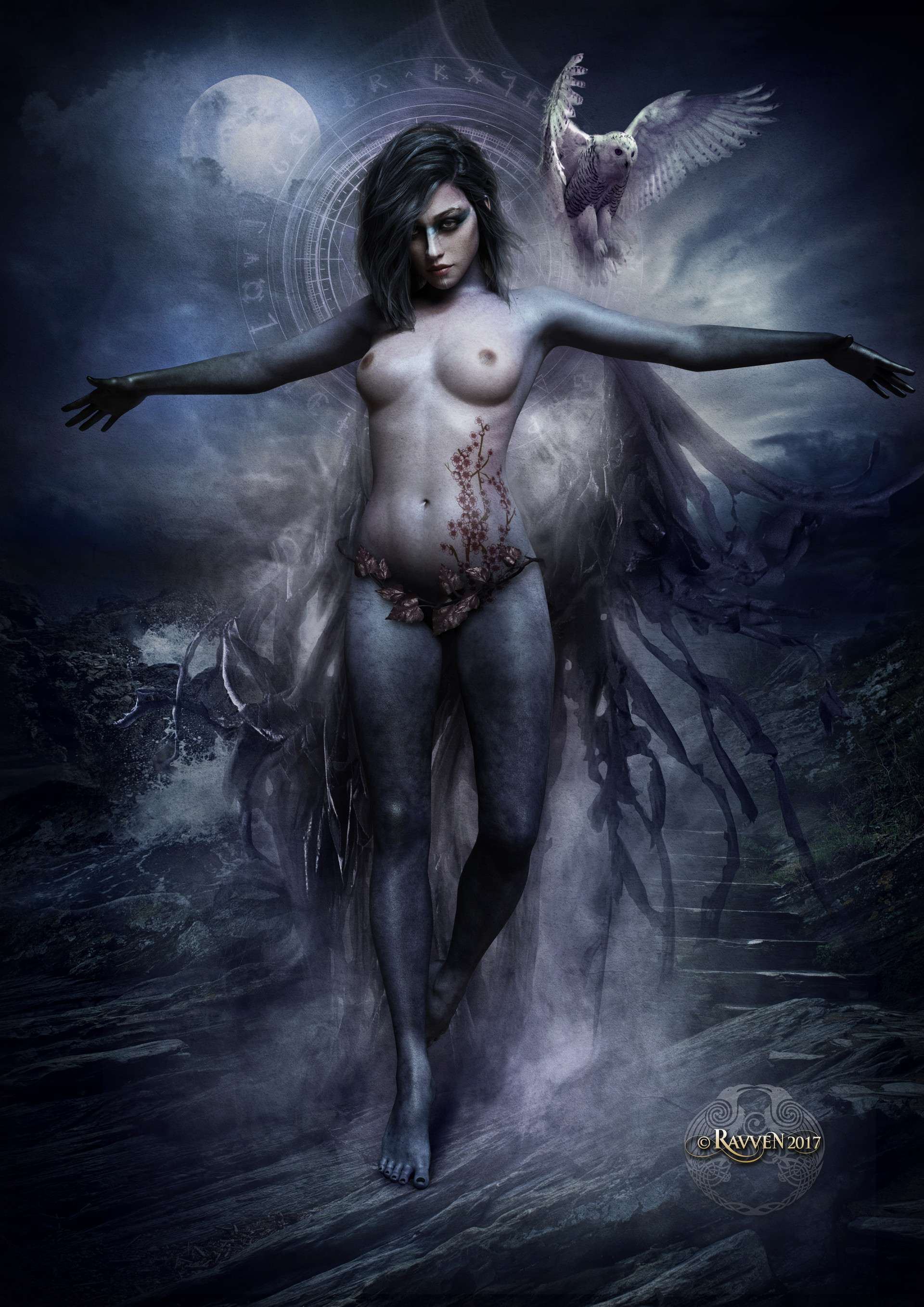 Dark Nude Fantasy Goddess