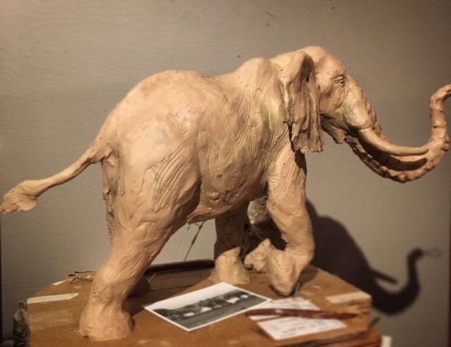 pix Elephant Clay Sculpture titan african bull elephant wip