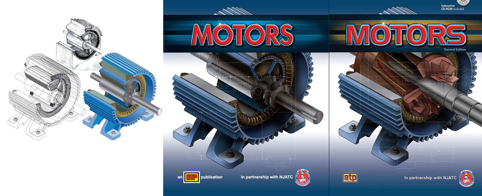 Covers from the first and second editions of Motors. These motor cutaways were hand drawn first and then recreated isometrically in Illustrator. At the time, I was just starting to learn 3D and these specific images were the inspiration to learn it.