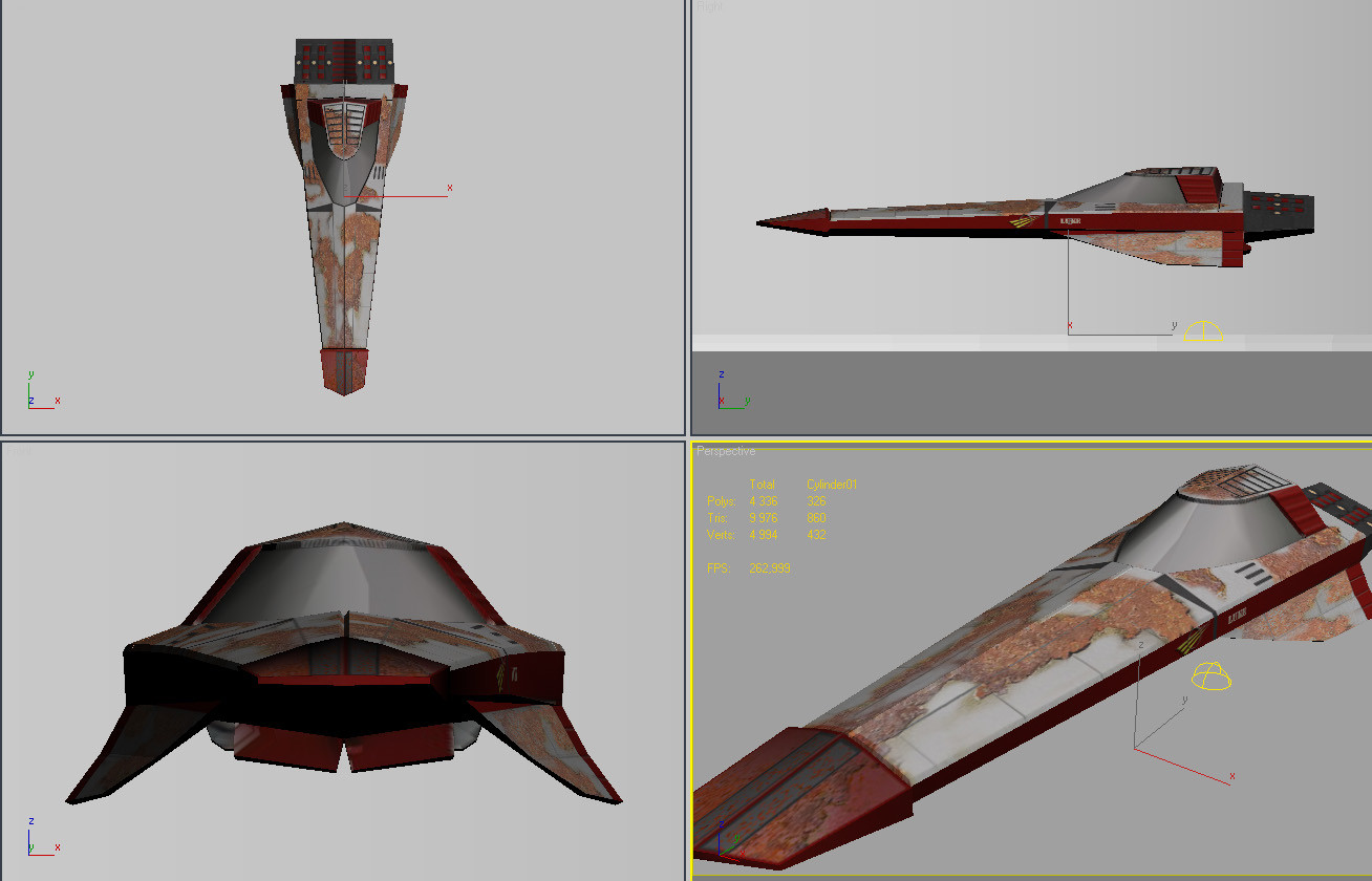 2009 - Ship modeled in 3DS Max, and textured in Photoshop. (Only diffuse map)