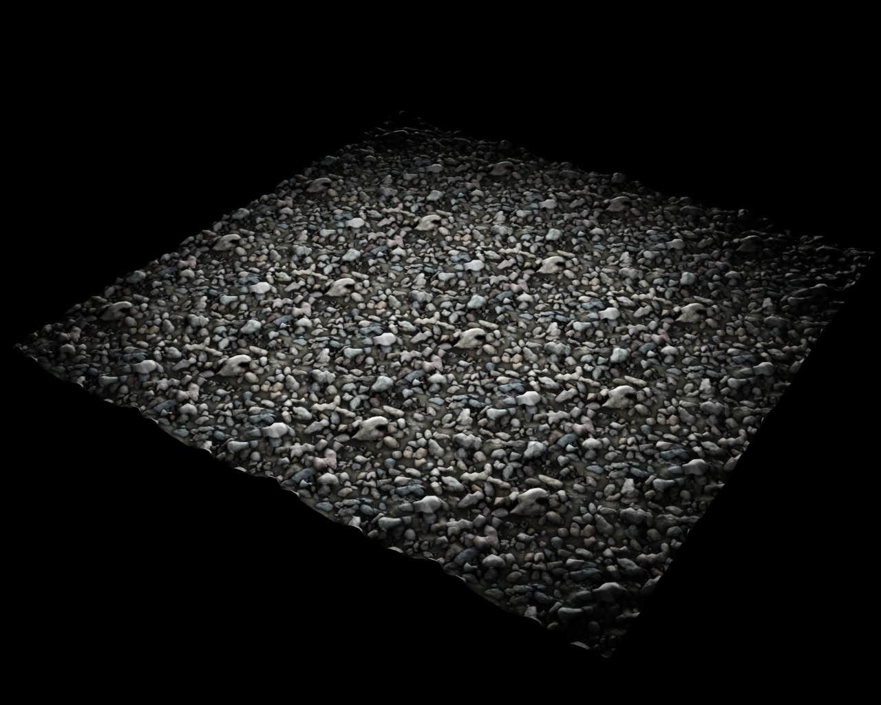 Preview of gravel material using tessellation.