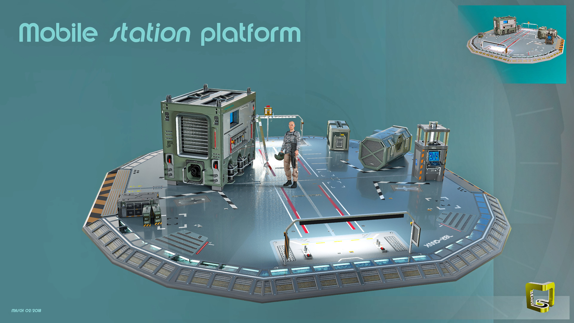 MASCH ARTartist 3d Model Mobile Station Platform