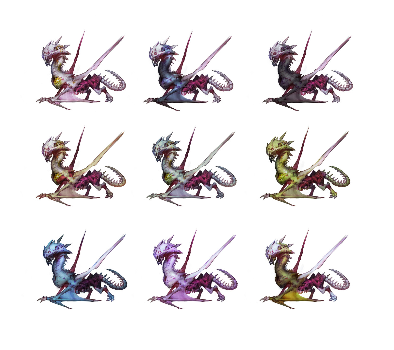 A bunch of color variations. I liked a few of these more than the final one we ended up going with.