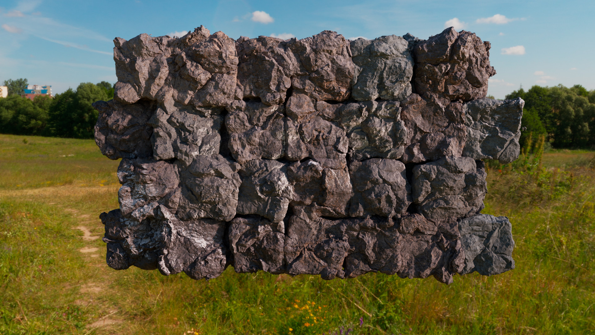 ArtStation - Procedural rocks - Aged bricks wall