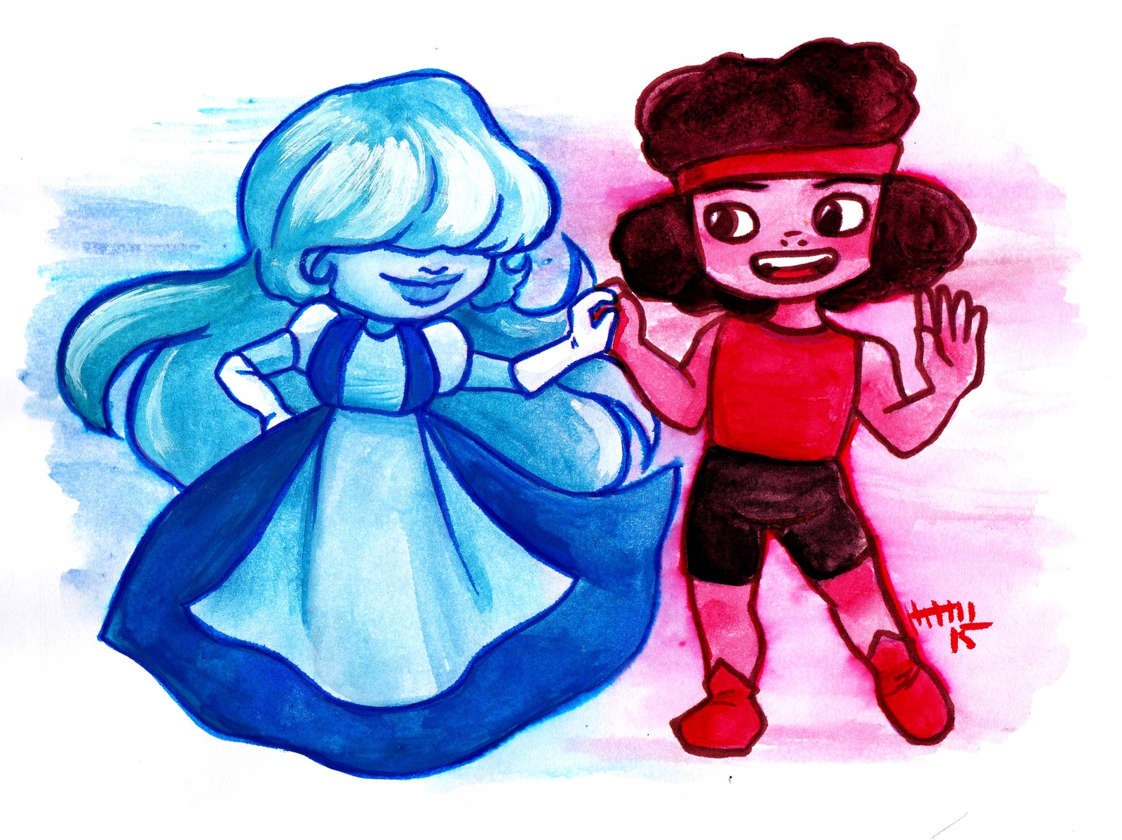 Ruby and Sapphire dance.