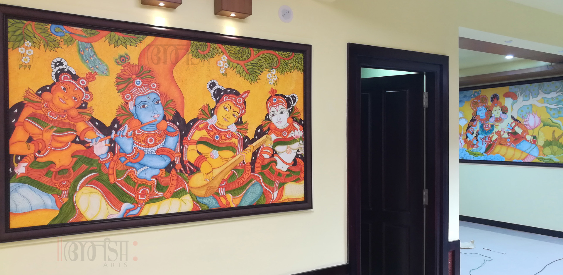 Artstation Krishna Kerala Mural Painting Aneesh Pulikode