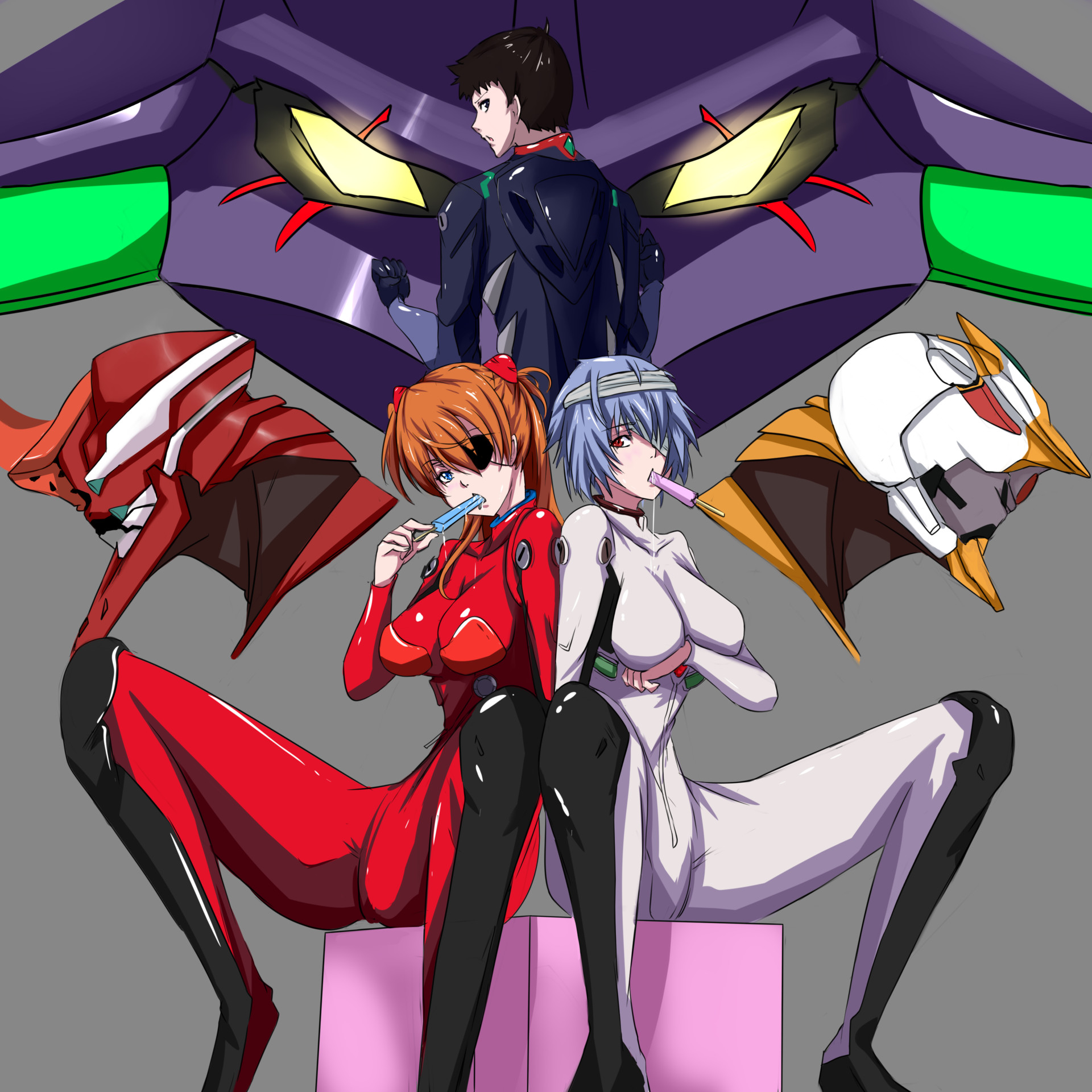 kowatsu no break fans art evangelion. 