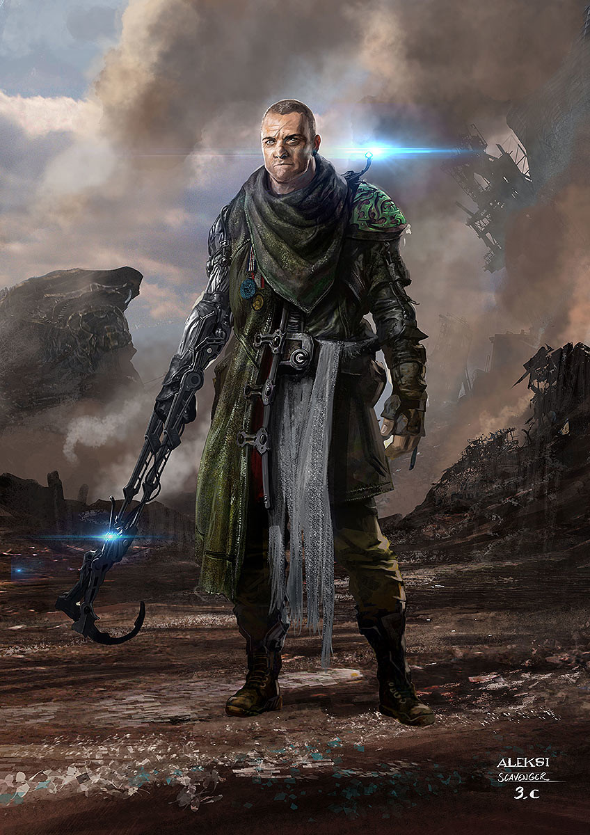  A guy living in the garbage dump of the Saakar planet. And waiting for what could fall from the holes open in the sky. Stuff falling from other worlds like a Chitauri ship? His weird arm device allows him to search more efficiently in the garbages. 