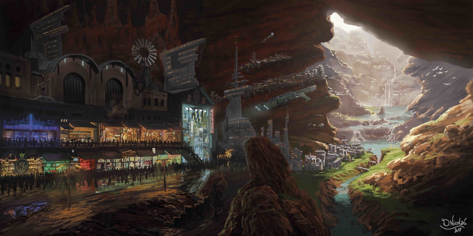 Underground harbor in the cave of the thousand lakes