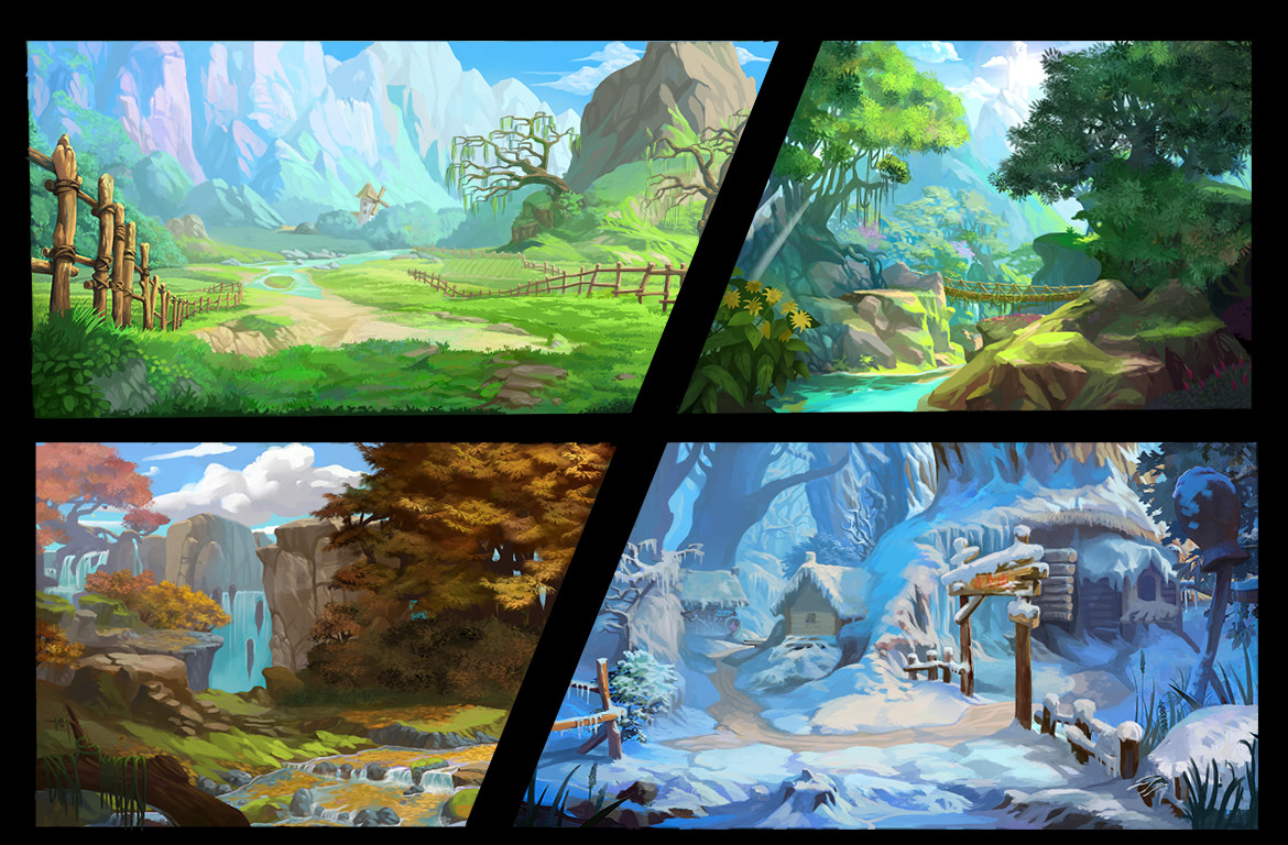 ArtStation - Spring, summer, autumn and winter