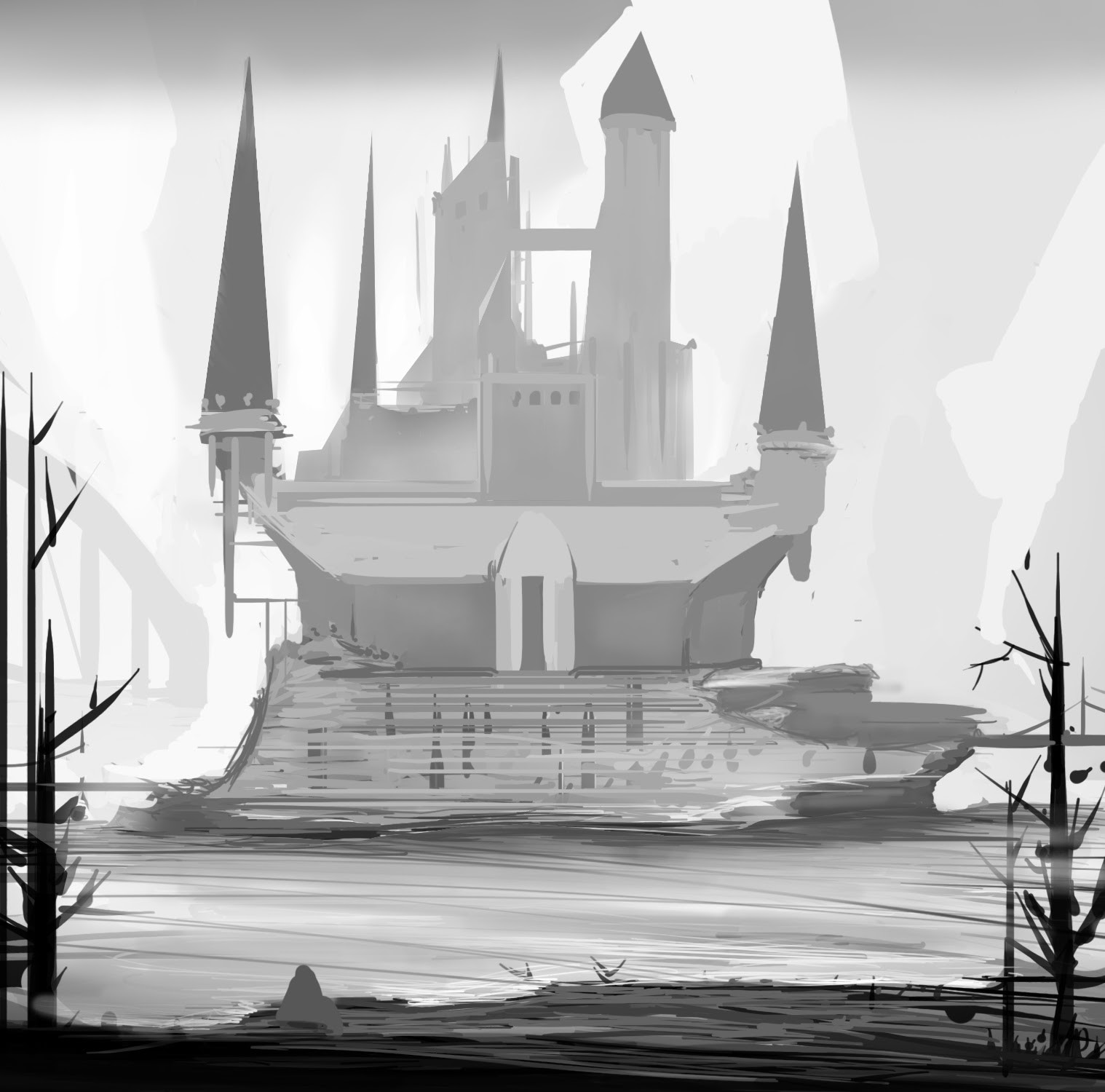 Environment B/W THumbnail Sketches