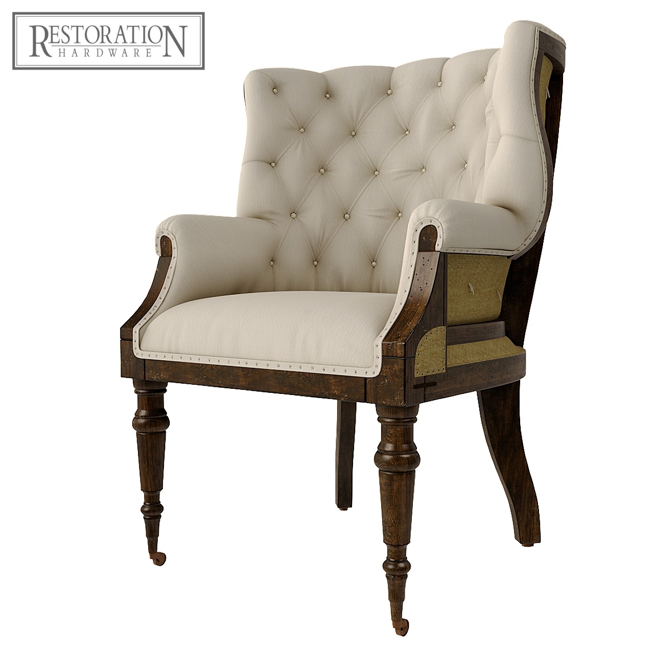 Artstation Deconstructed Linen Wing Chair 3d Model Oleg Frumson