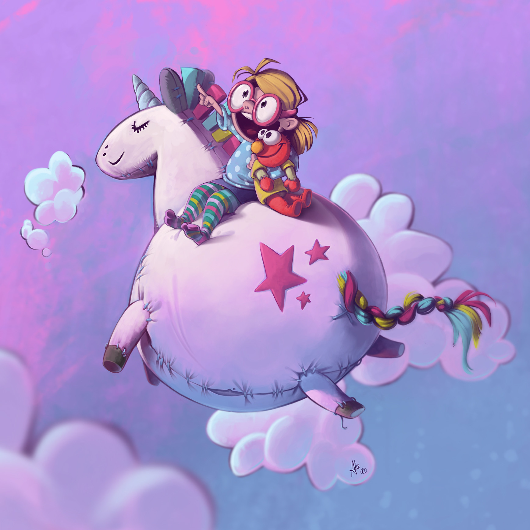 Floating Fluffy Unicorn - Alice Pisoni