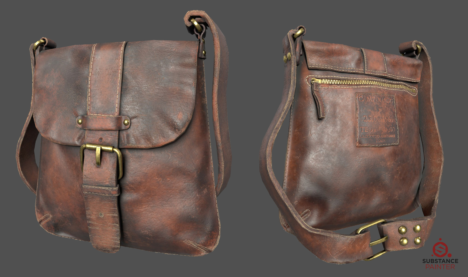 ArtStation - Medieval old leather pouch