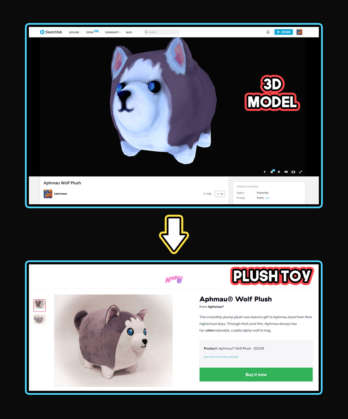 aphmau wolf plush