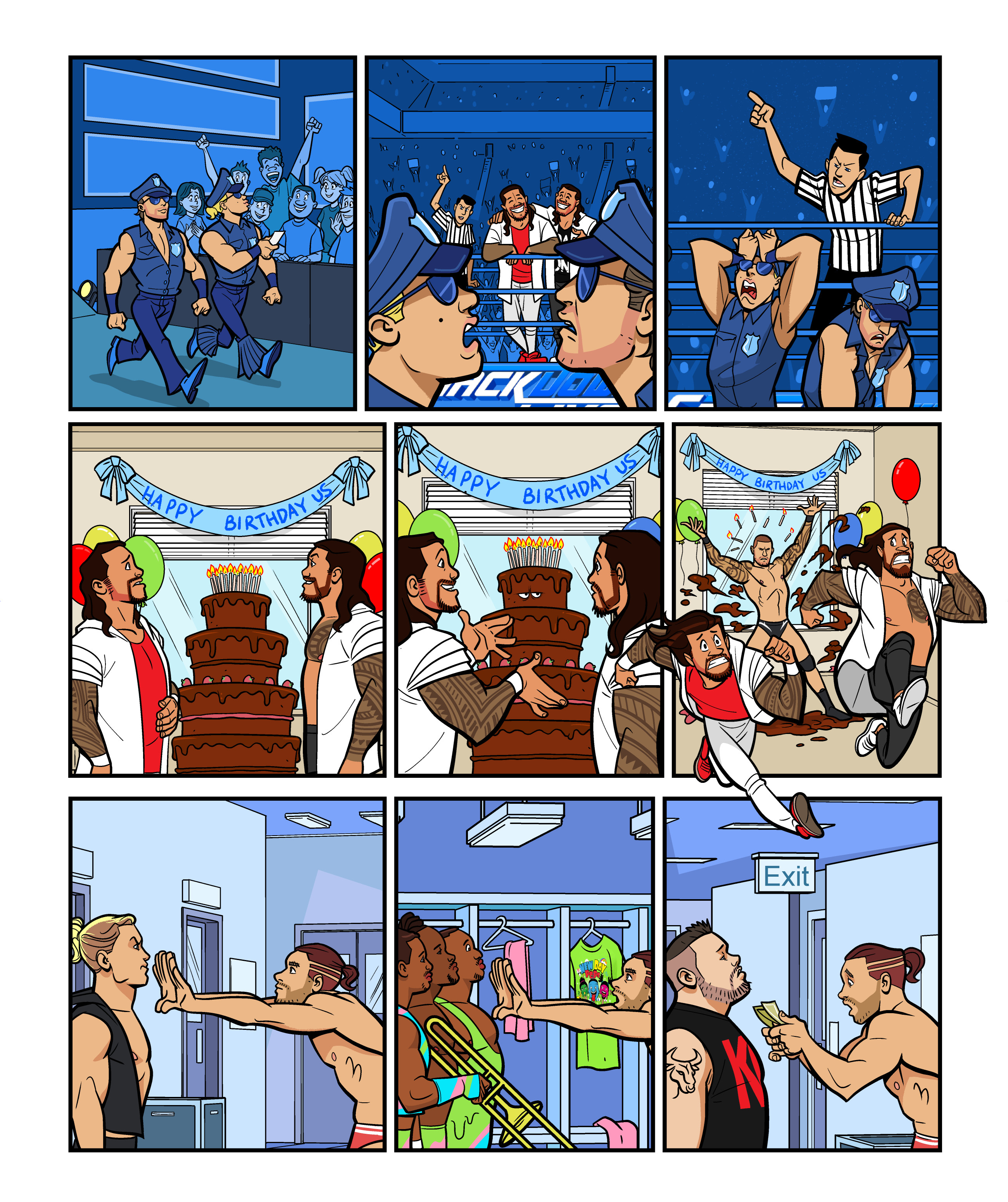 WWE Smackdown Live comic strips for WWE Kids Magazine #125