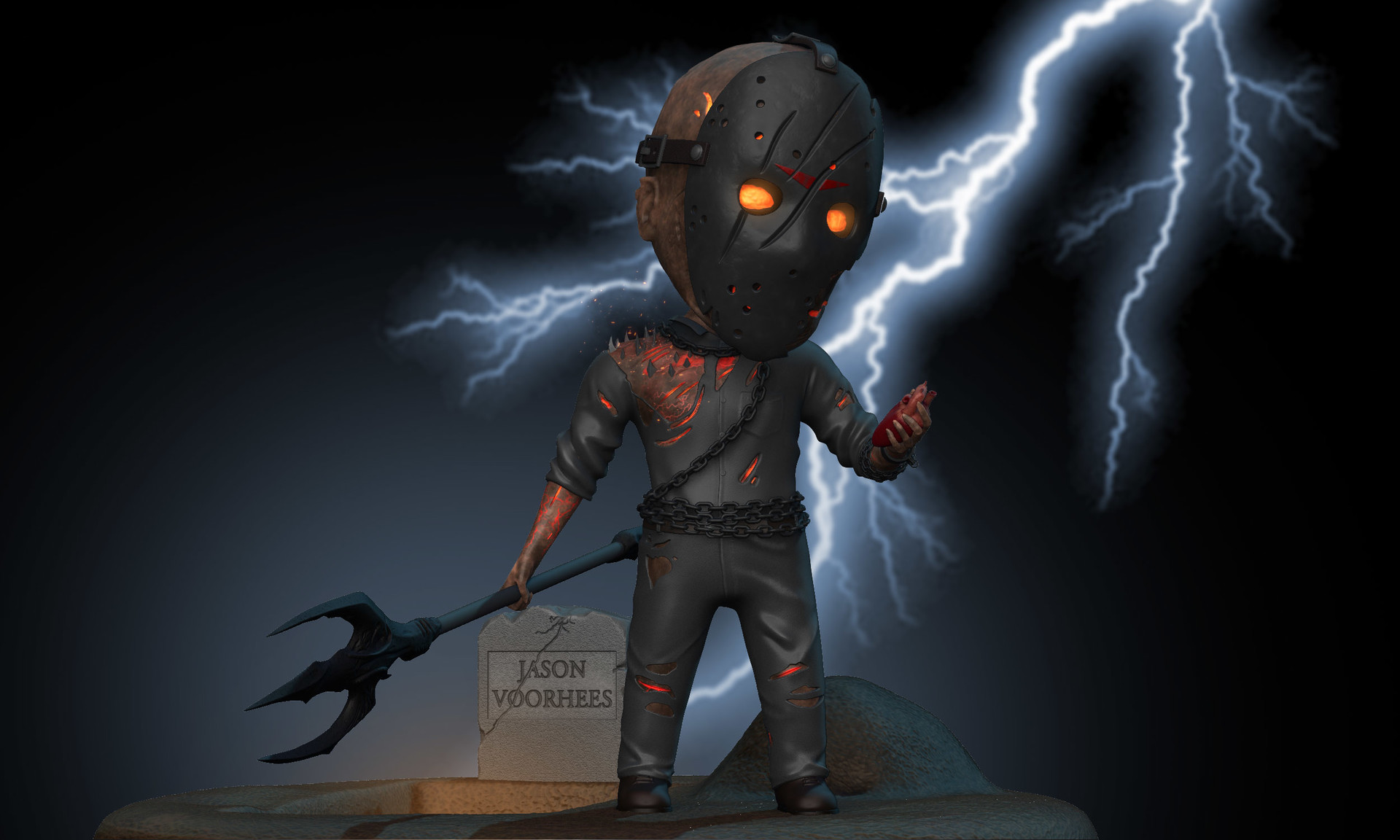 Artstation Savini Jason Chibi Enrique Martin Funez