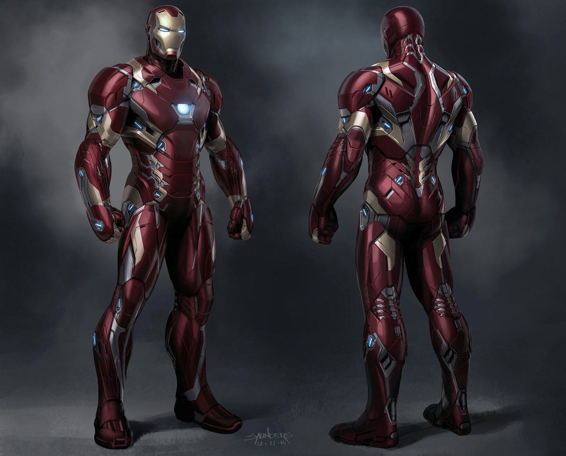 Iron Man suit design for Captain America: Civil War. 