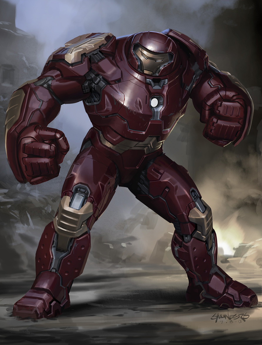 The first sketch I developed, derived from some Hulkbuster ideas I was playing around with for Iron Man 3.