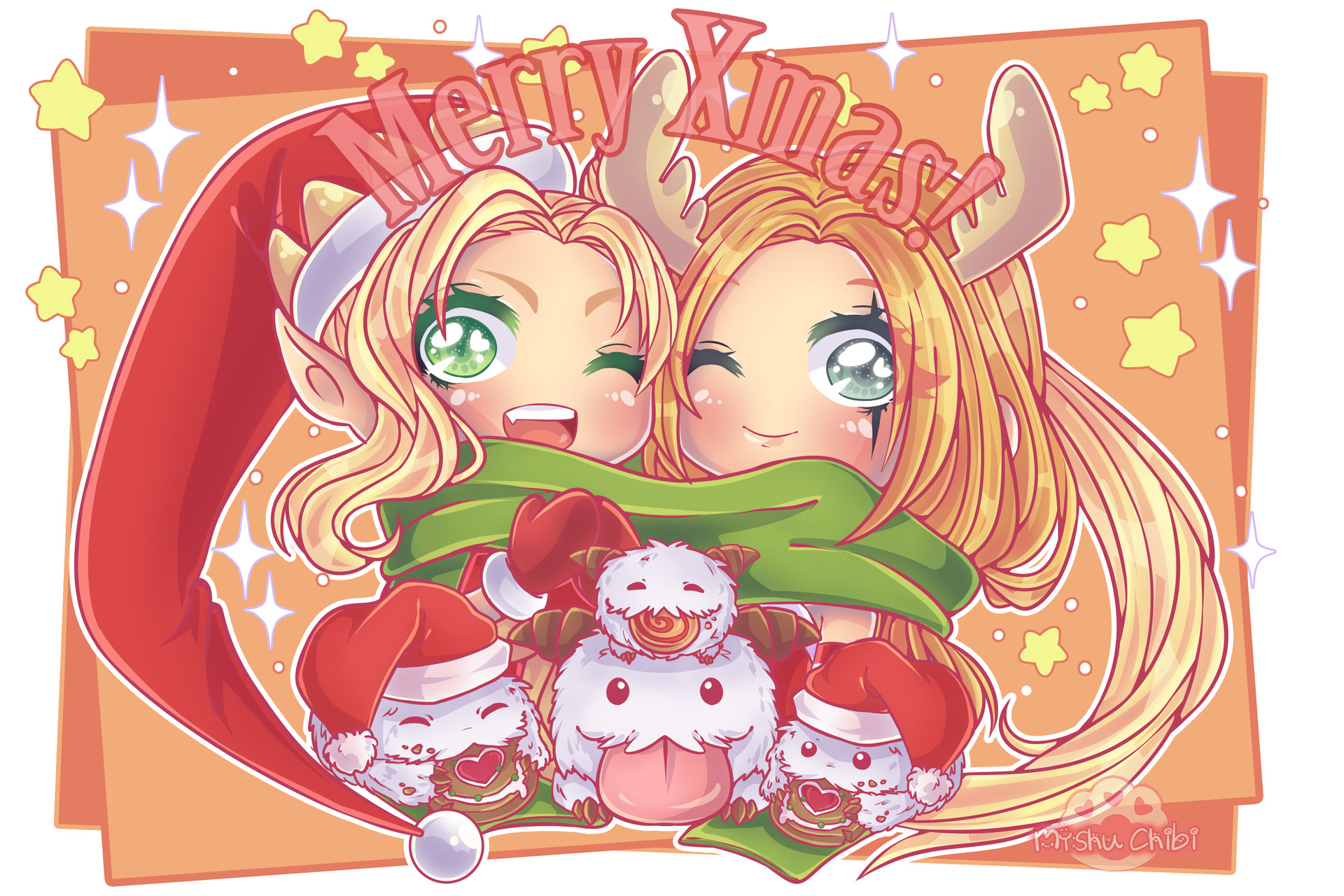 Artstation Xmas Happy New Year 2018 Myshu Chibi