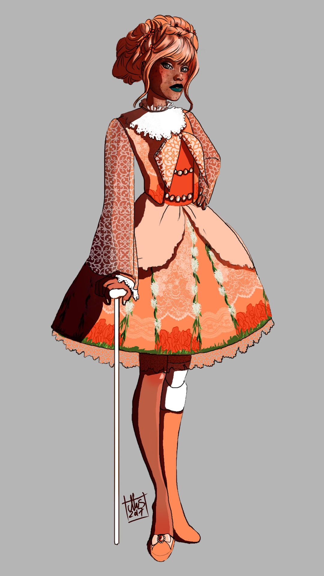 orange lolita dress
