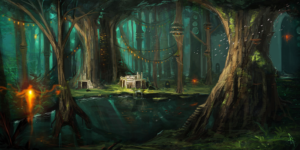 Below the city.