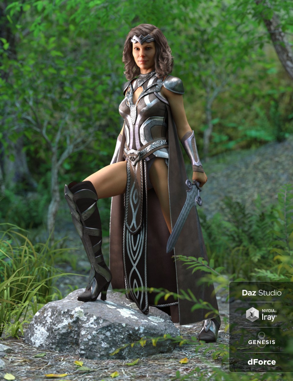 Artstation Dforce Warrior Queen Outfit For Genesis 8