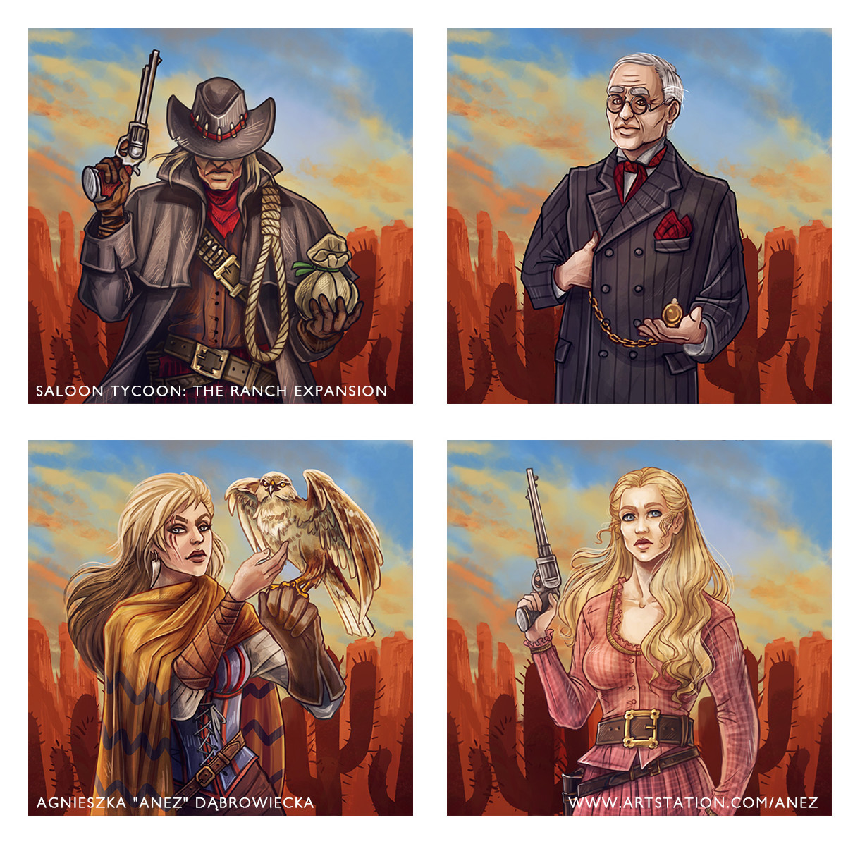 Character cards illustrations