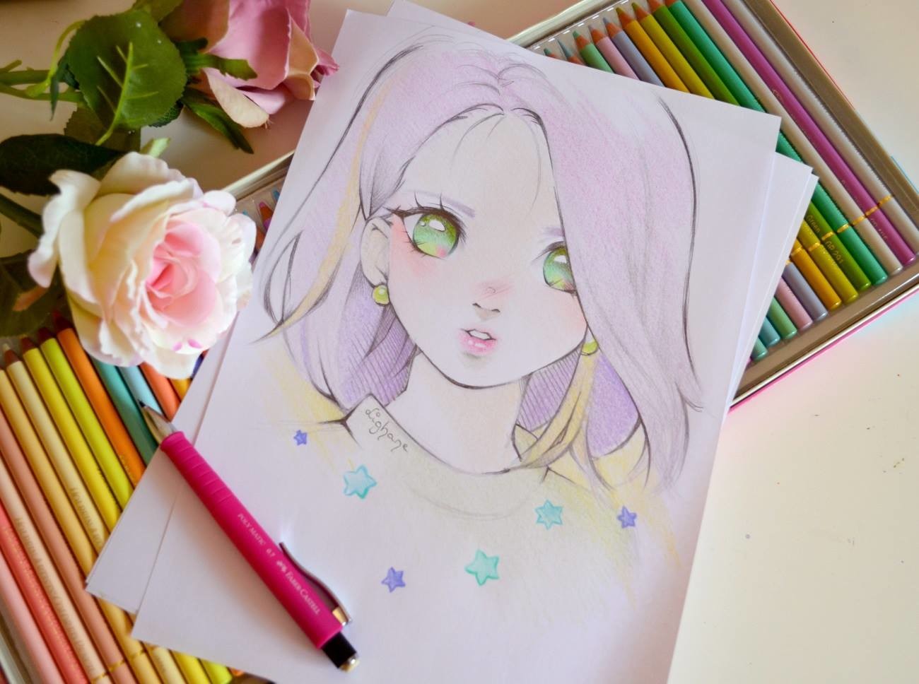 Anime Colored Pencil Drawing Realistic as PRINT Demon Pillar  Etsy