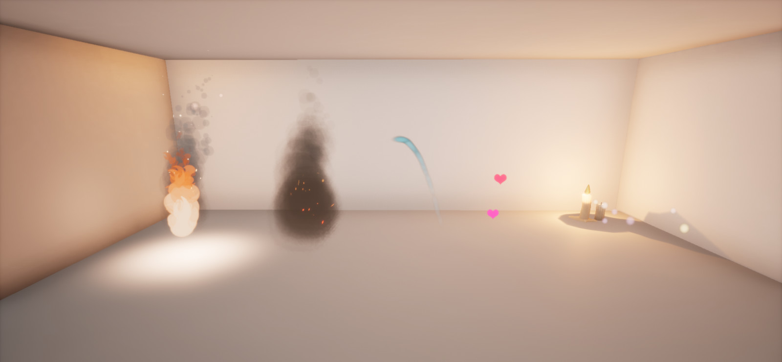 Some close ups of the visual effects i created for the village ranging from water, fire, love hearts and fire flies.