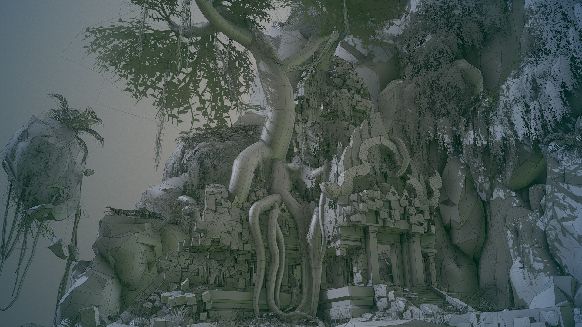 Artstation Naughty Dog Environment Art Test Adrian Campos,Depressing Dead Flower Drawing