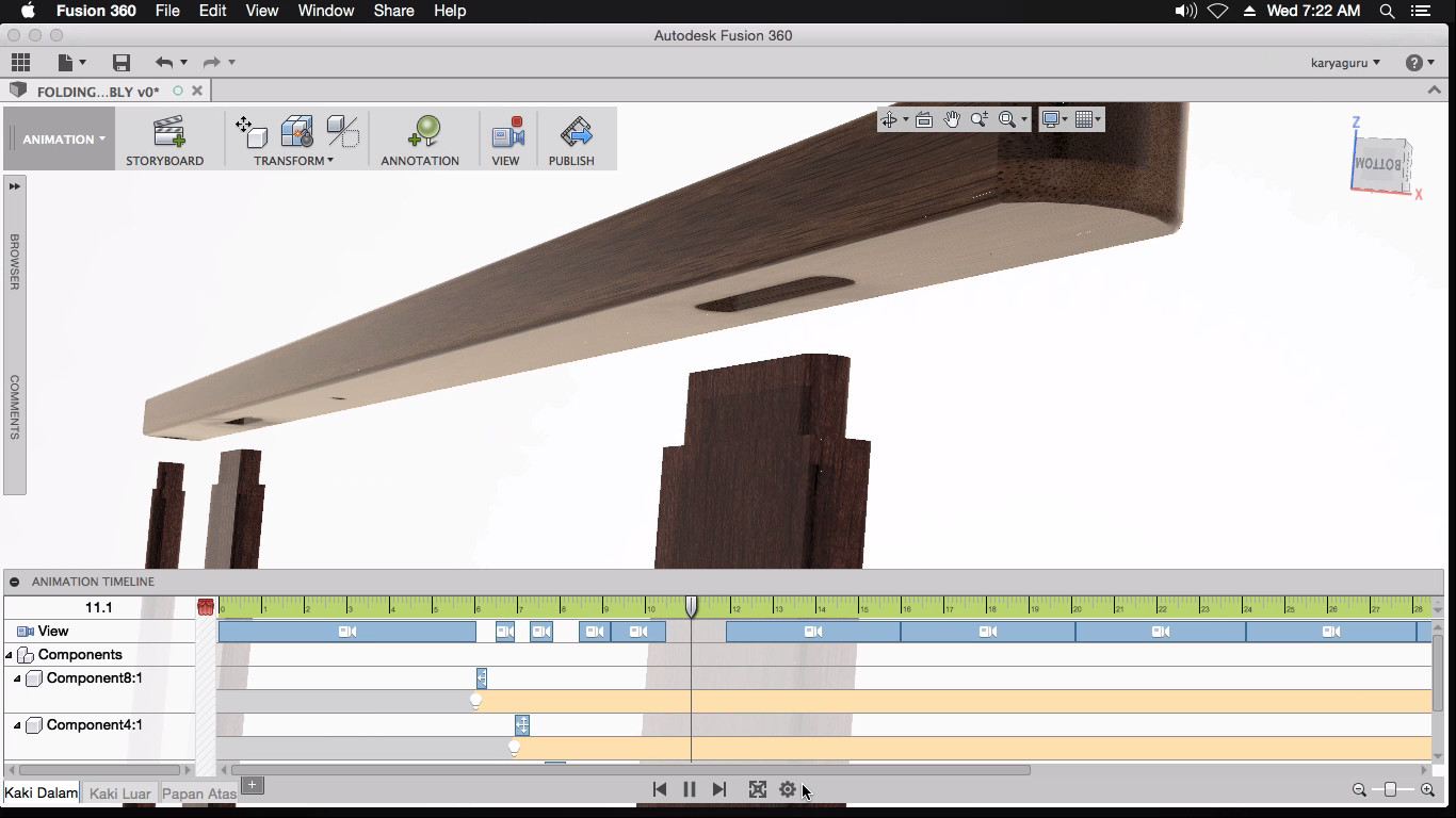 Artstation 3d Animation For Folding Table Assembly Koes Hariatmo