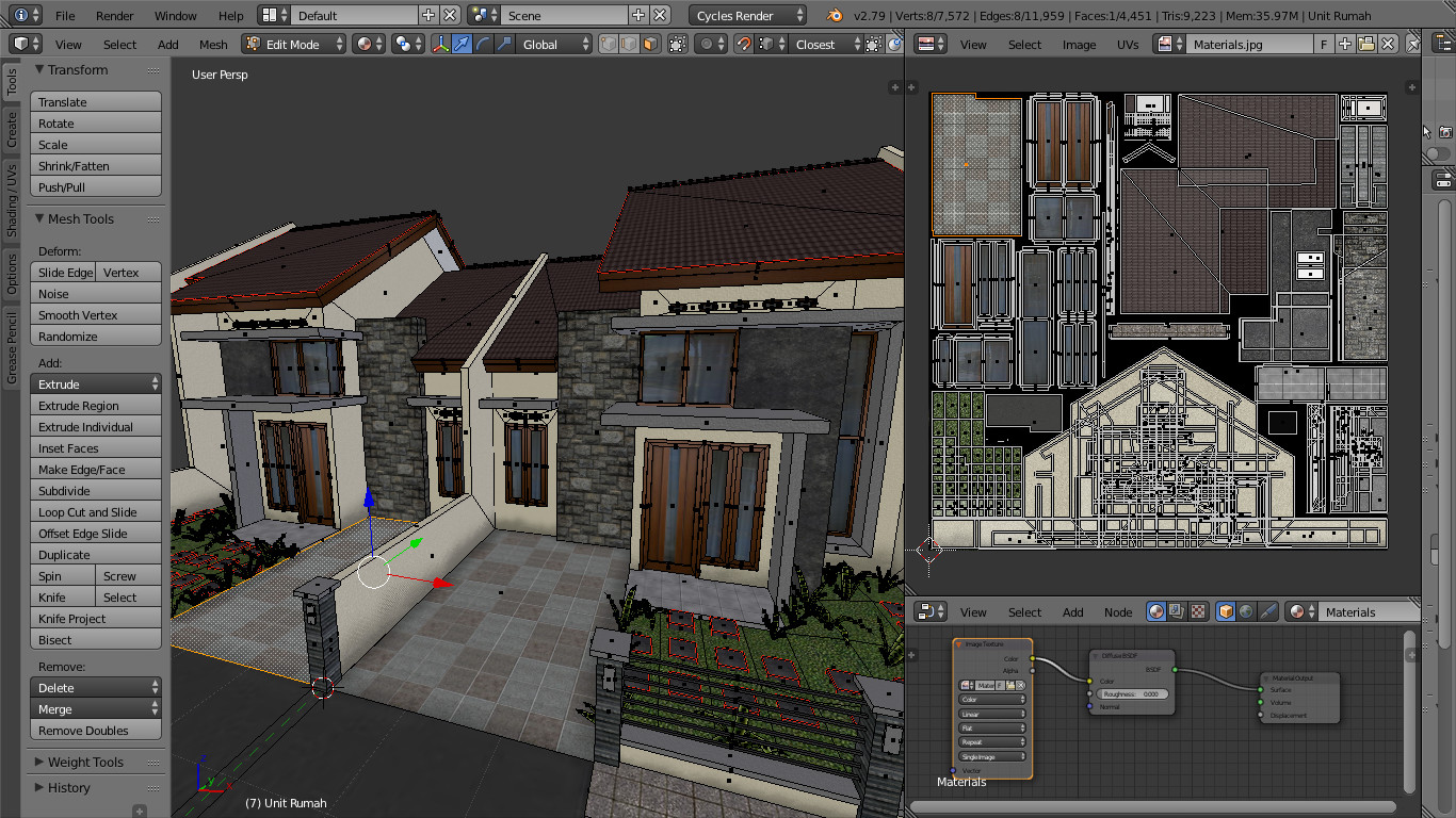 Koes Hariatmo Minimalis House Lowpoly Model With Material Atlas
