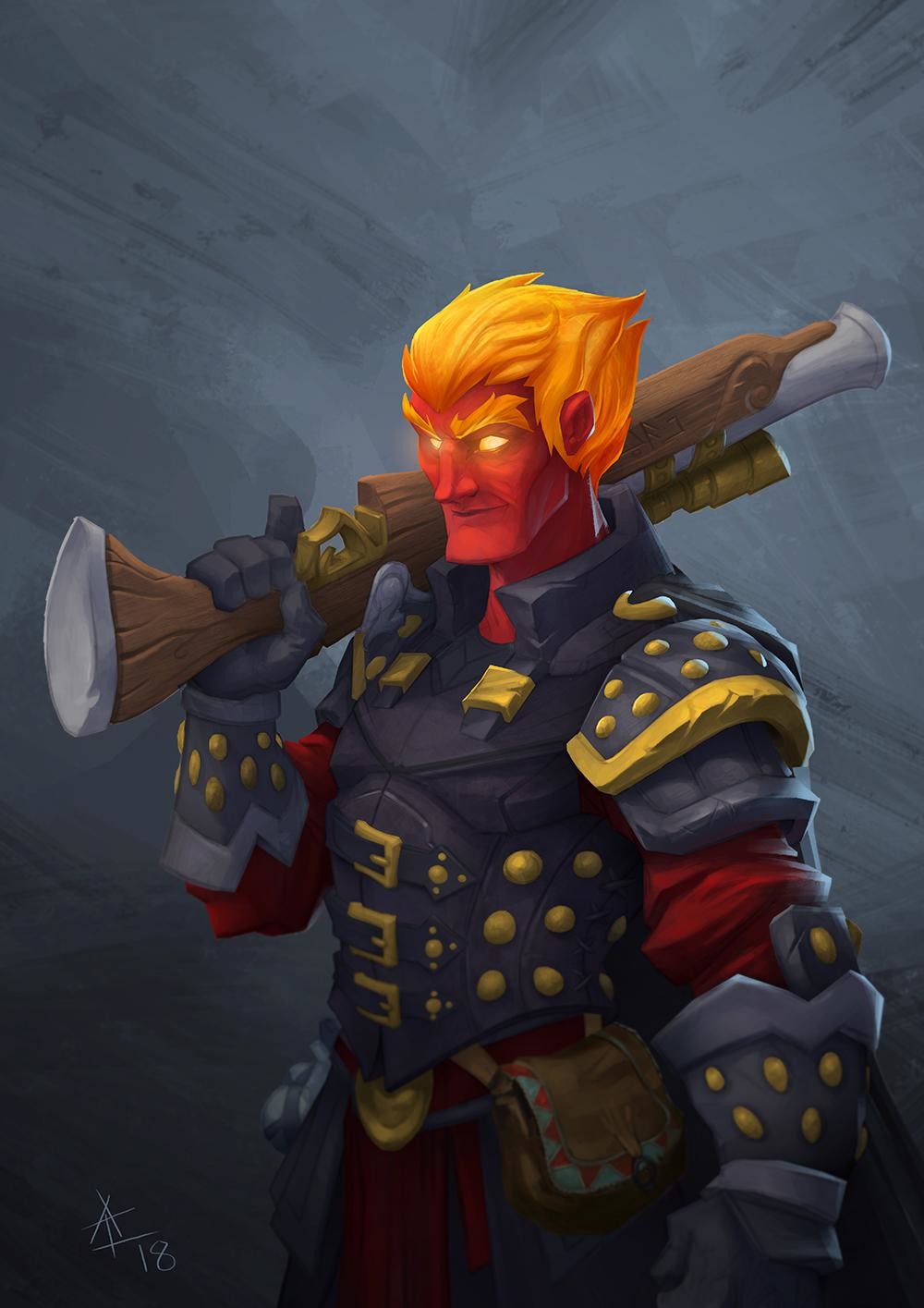 Male Fire Genasi Paladin Artstation Fire Genasi Gunslinger Allan Loenskov fire genasi gunslinger allan loenskov