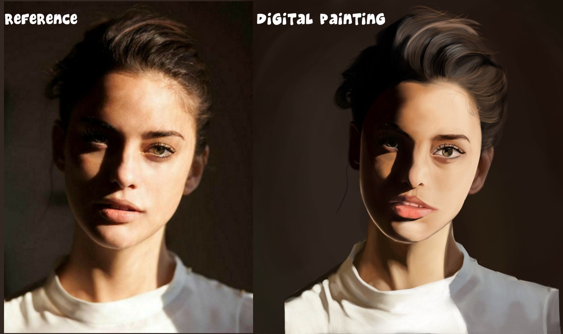 Artstation Digital Painting Of Face Portrait From Referenced