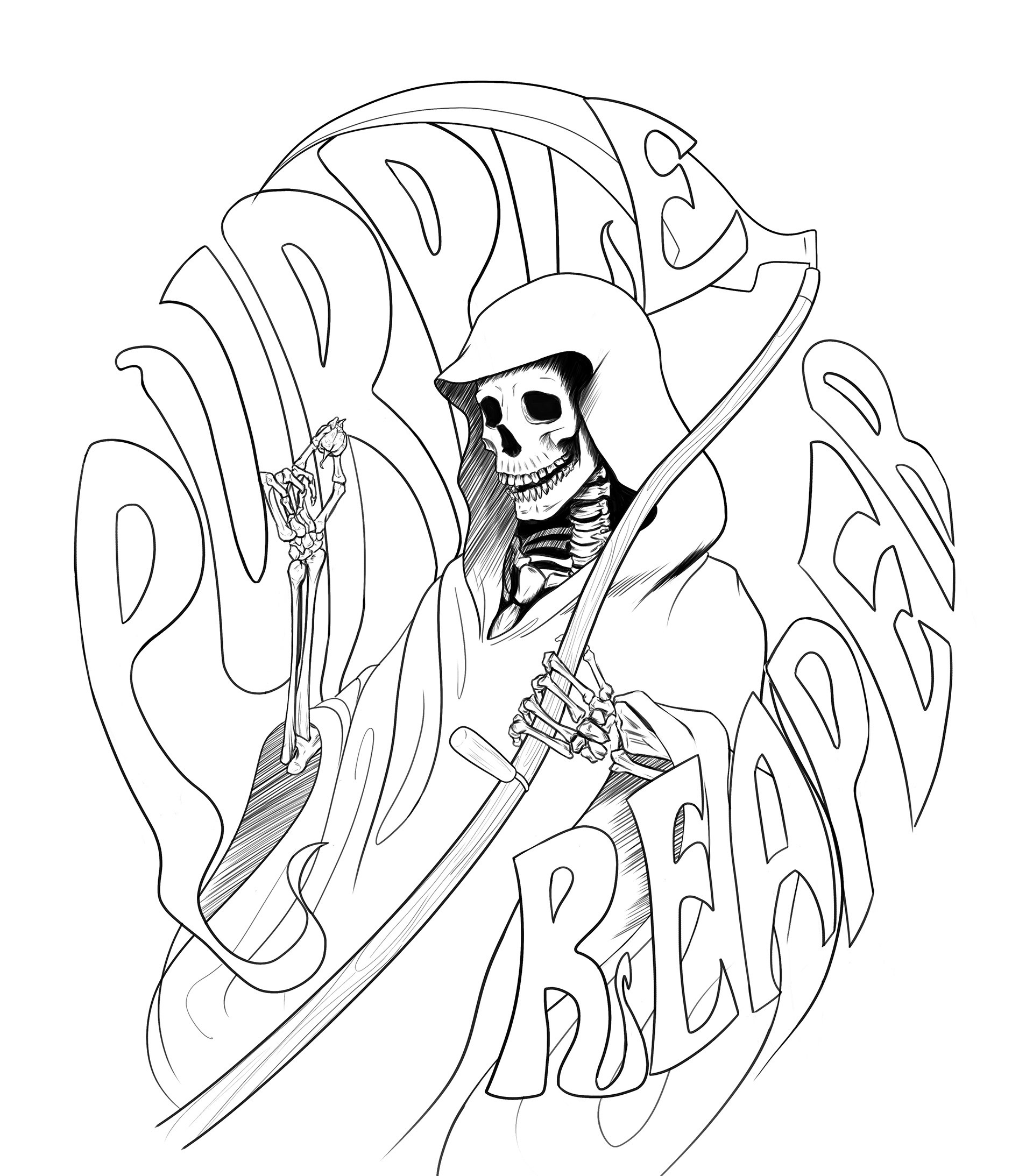 GRIM REAPER - SVG / PDF / DXF – DuperCut, image size:1920x2186