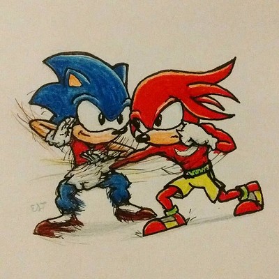 Esteban Iriarte on X: Knuckles the Echidna vs Turbo Mecha Sonic