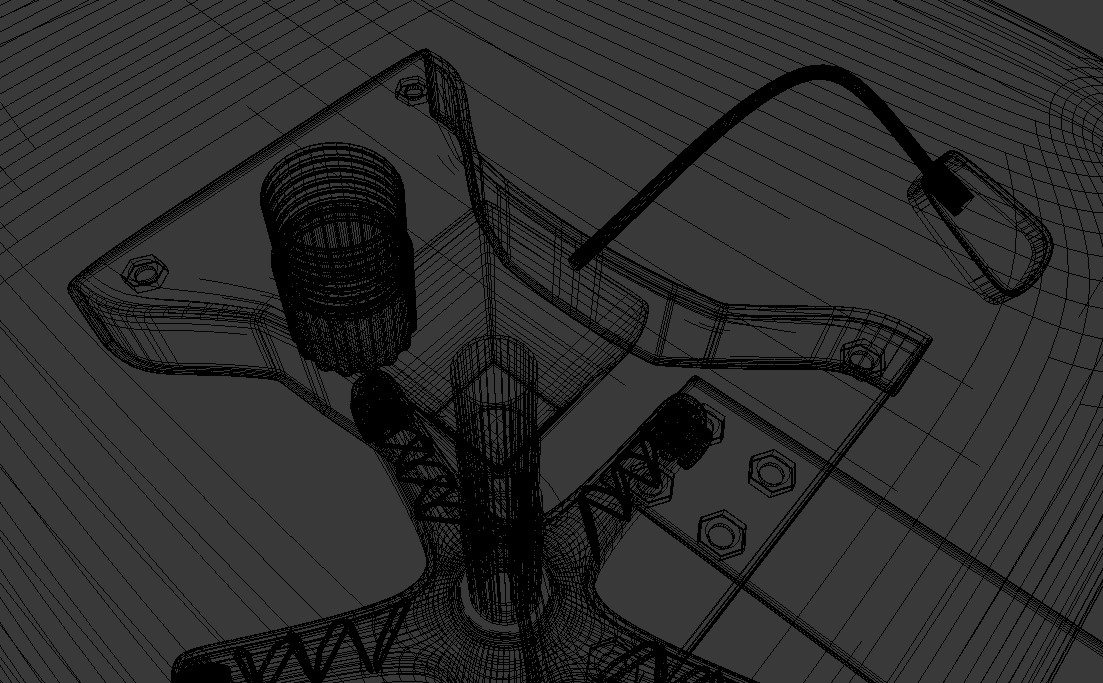 Wireframe top down view of metal connector