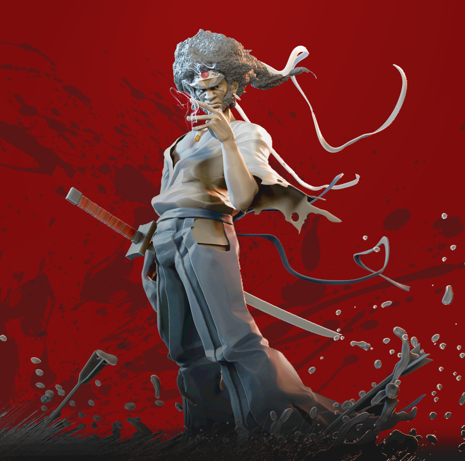 Get Wallpaper Artstation Afro Samurai Fan Art Emile Chauvin For iPhone