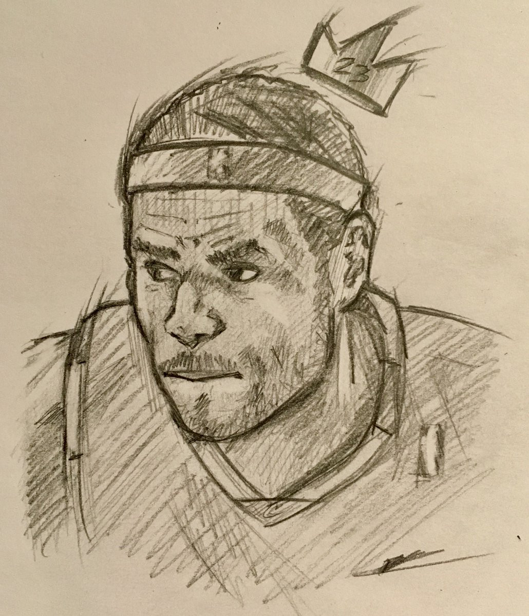 prompthunt: a realistic yet scraggly portrait sketch of the side profile of  a stern and sophisticated lebron james, trending on artstation, intricate  details, in the style of frank auerbach, in the style