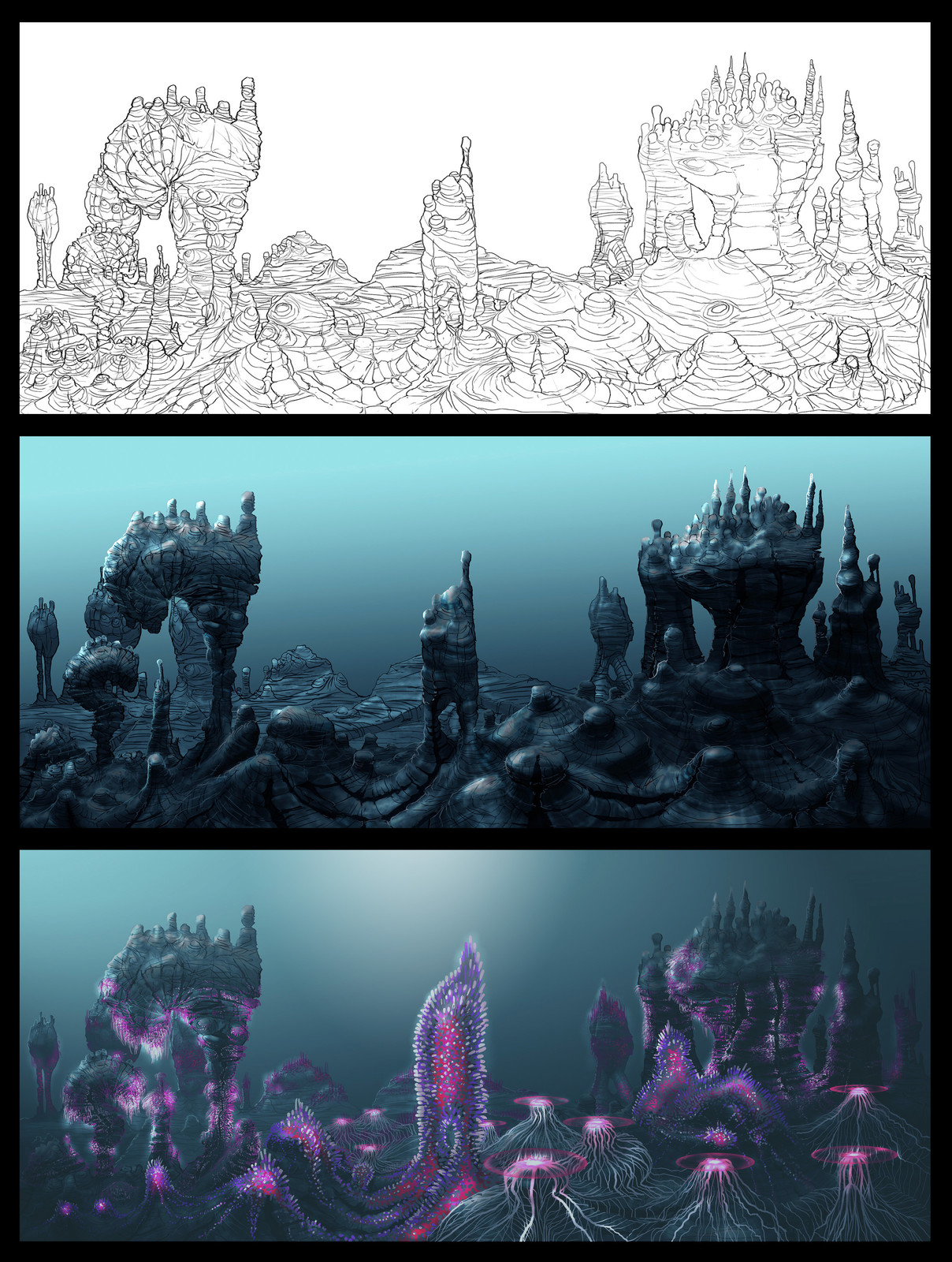 Study of Pandora Seafloor