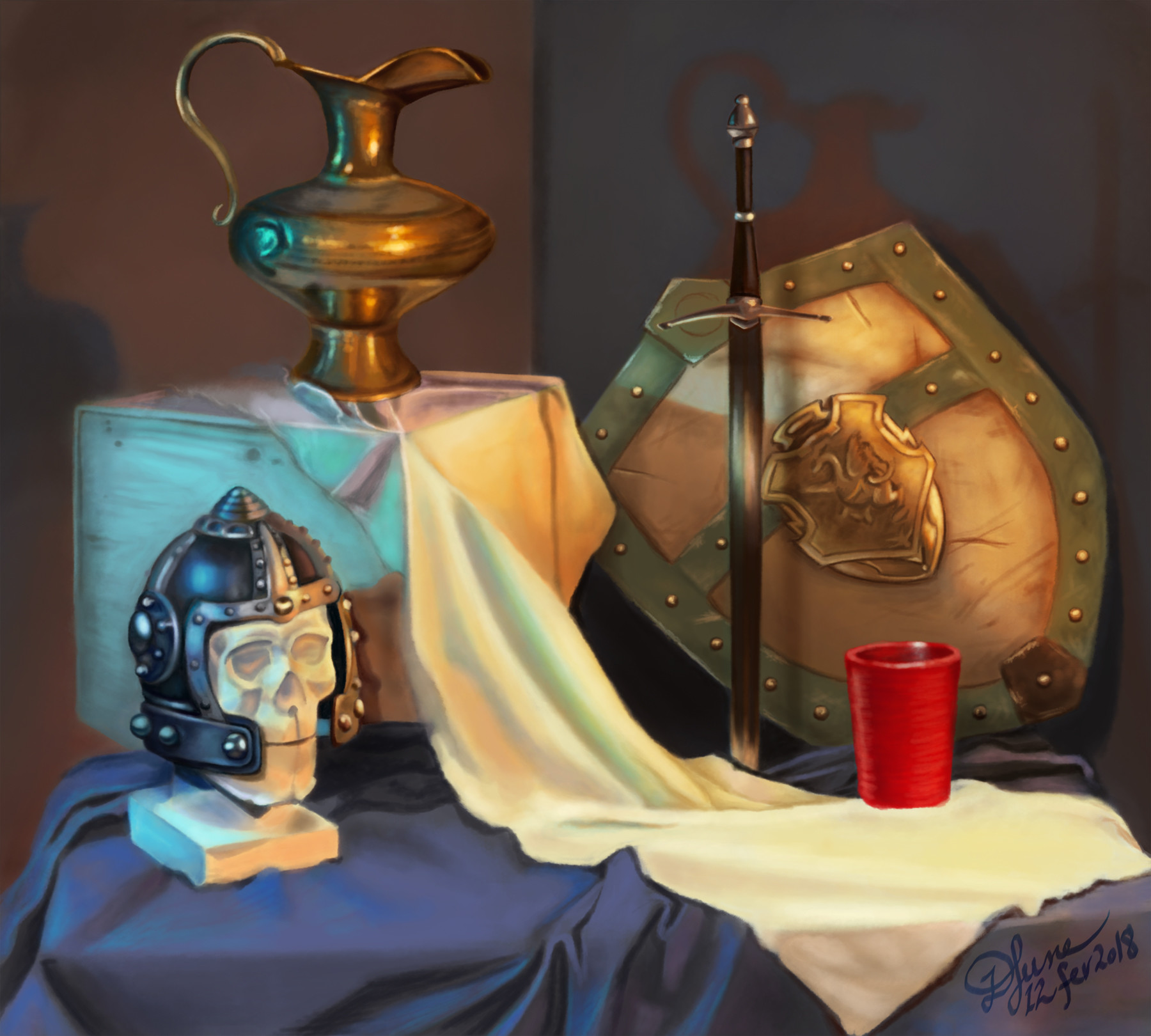 Artstation Study Still Life With Warm And Cool Lighting Demie