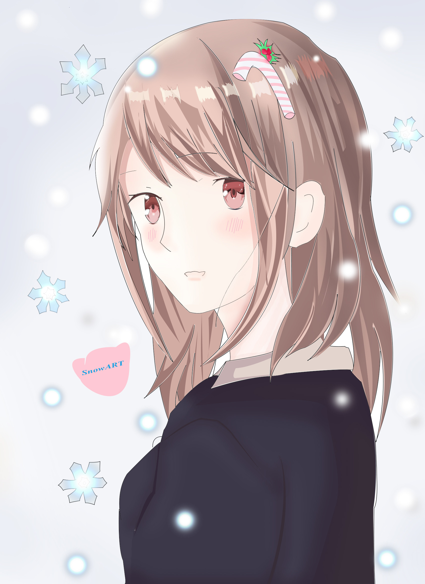 Wallpaper Artstation Tsuki Ga Kirei Snow Art Nyaw Free HD