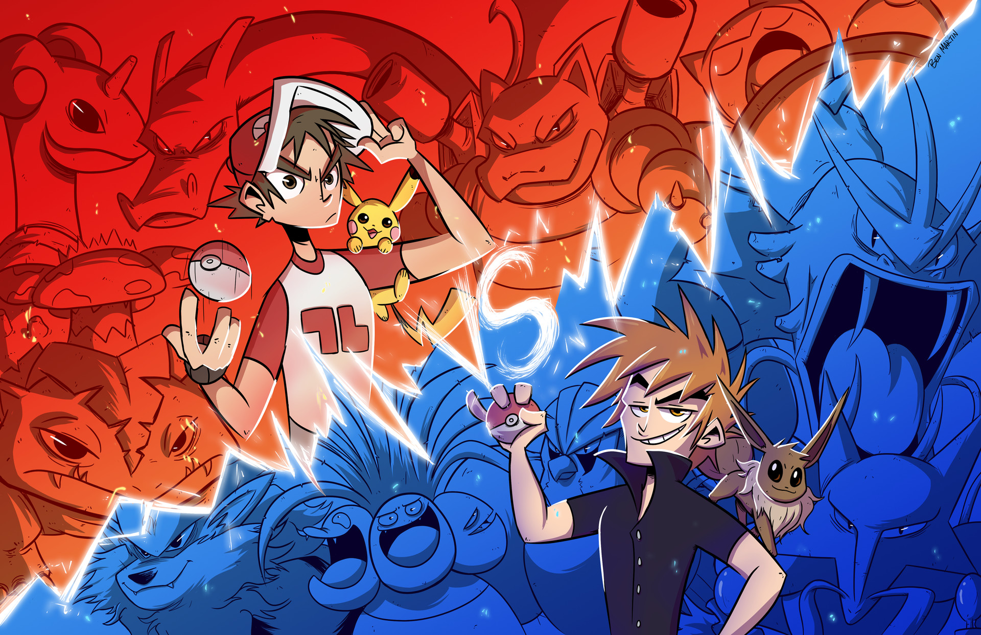 Red And Blue Pokemon Characters