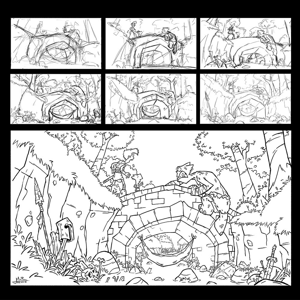 Sketches and linework process