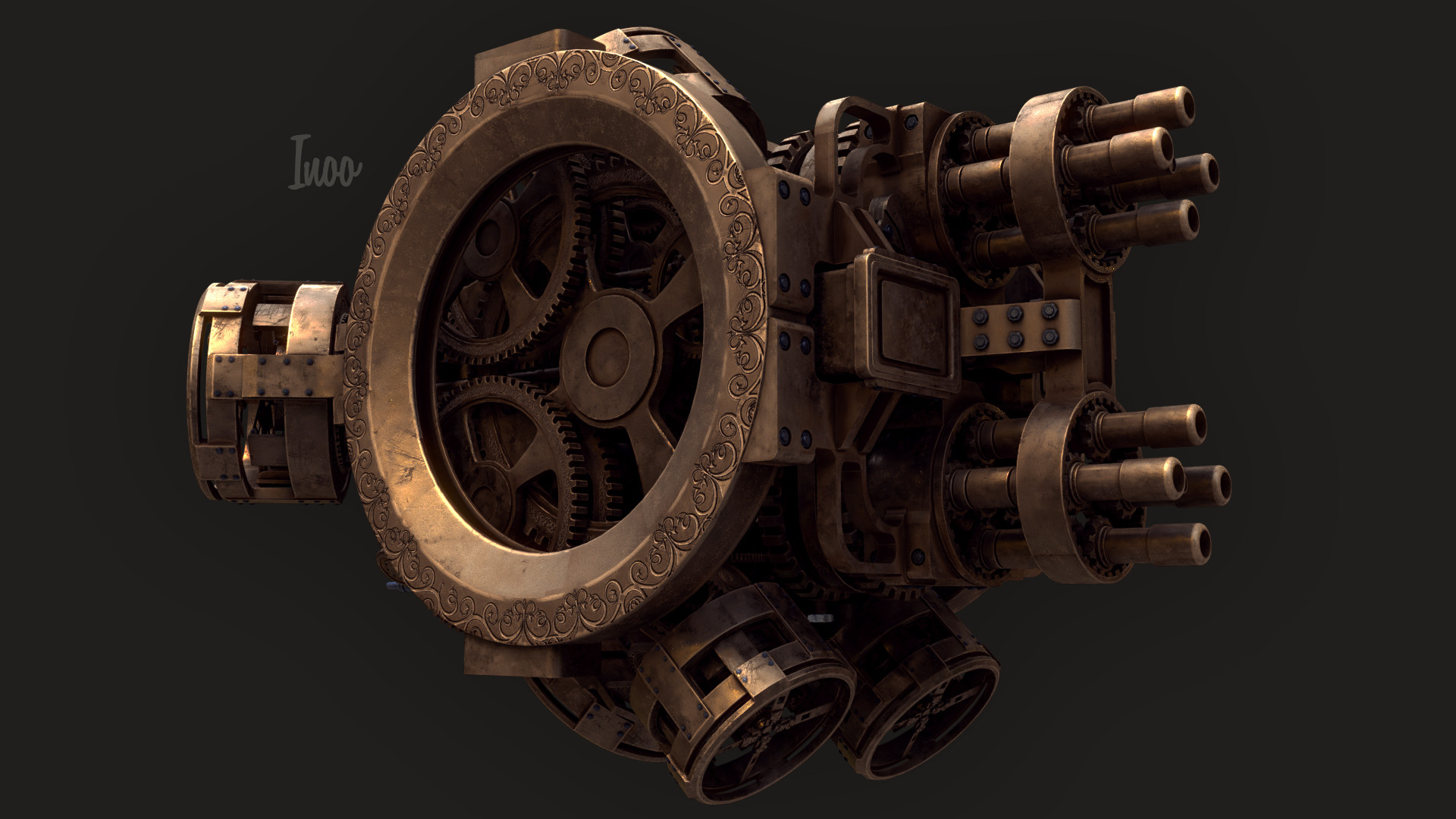 Artstation Steampunk Floating Cannon