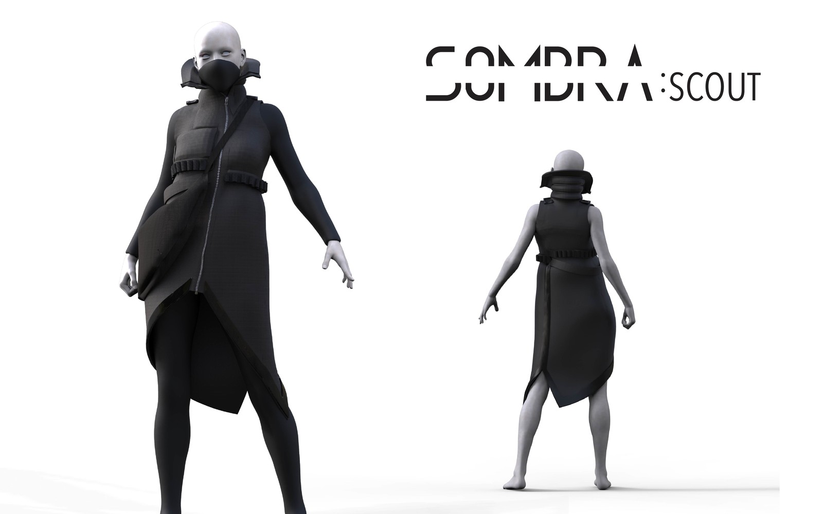 The vest-coat with attached bag and undersuit underneath